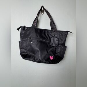 Juicy Couture Material Girl Tote Bag in Black Liquorice w/Key Fob Coin‎ Purse